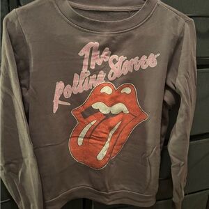 The Rolling Stones Women's Crew Neck Sweater - Gray and Red
